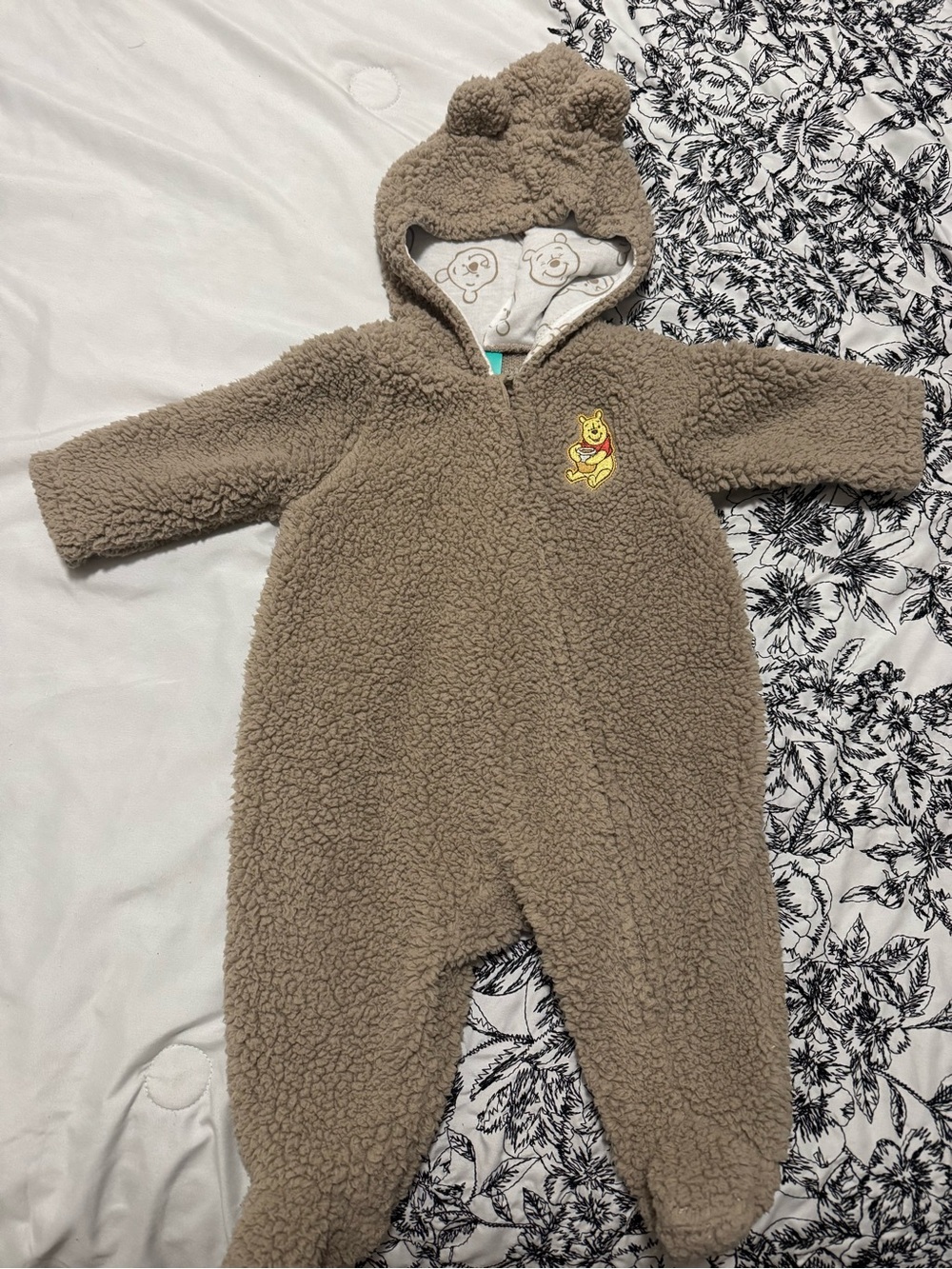 Brown Winnie the Pooh Fuzzy Onesie